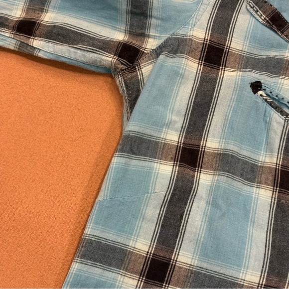 Rockmount Ranch Wear Women’s Plaid Western Pearl Snap Guitar Button Down Small - Picture 6 of 12